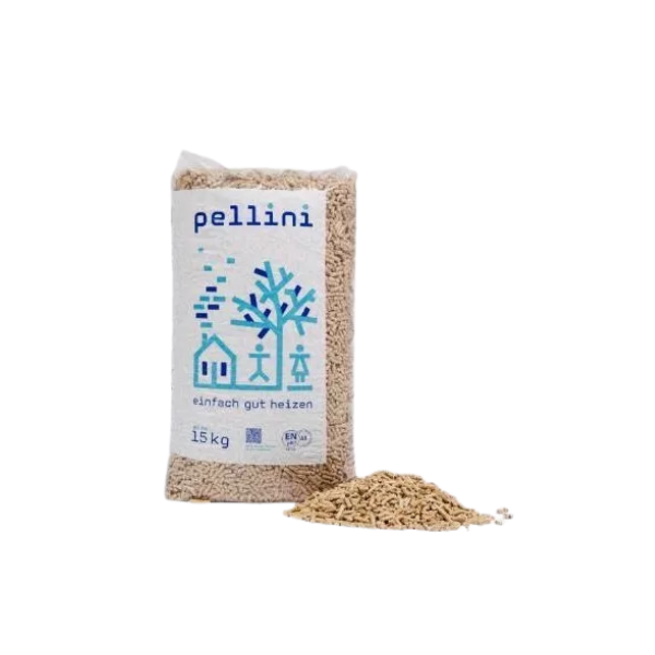 Pellets Sackware 66 x 15 kg – Gesamt 990 kg – EN Plus A1 (DE314) Pellini Pellets